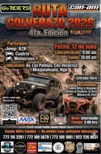 Jeep, RZR, cuatrimotos y motocicletas de motocross protagonizarán una nueva jornada de aventura en Hidalgo.