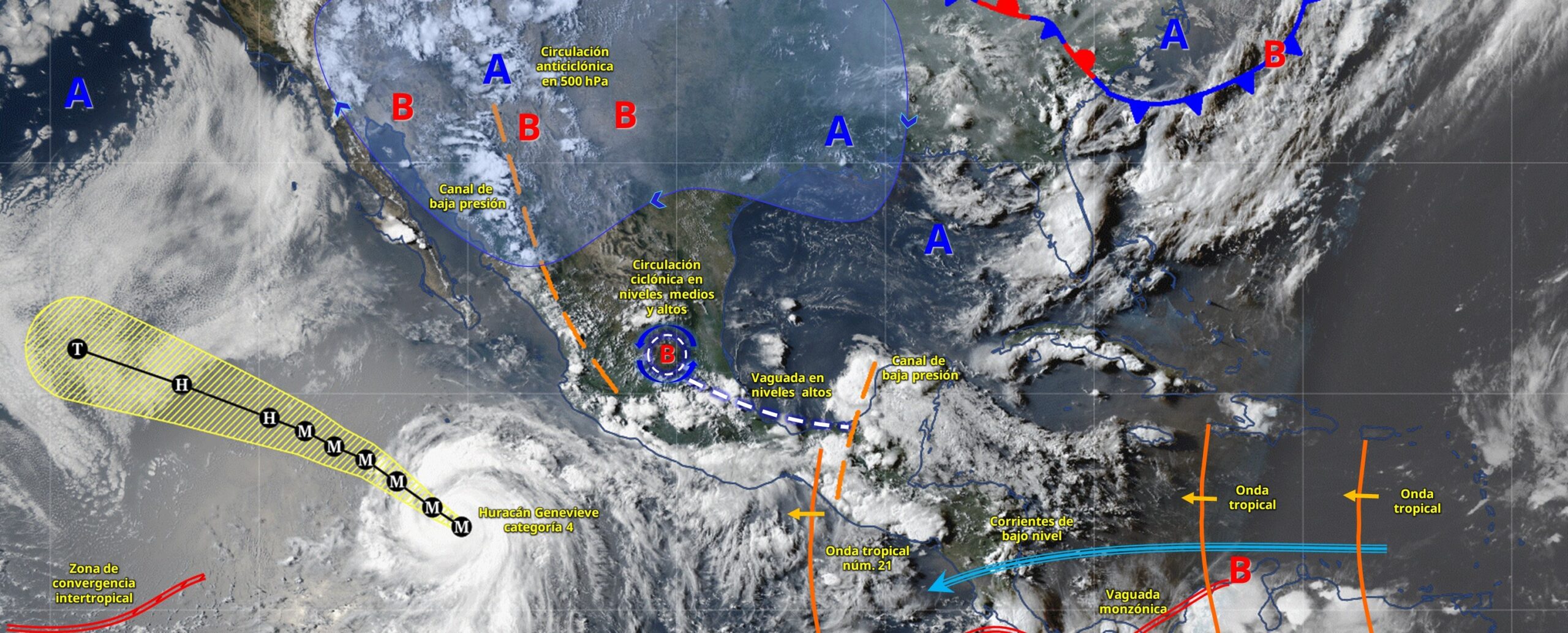 La presencia de nubosidad favorecerá lluvias en distintas regiones de Hidalgo durante los próximos días.