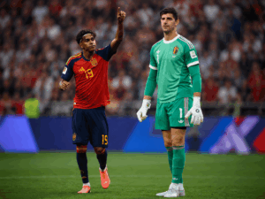 Lamine Yamal contra Thibaut Courtois. El duelo individual que puede marcar el destino del España-Bélgica