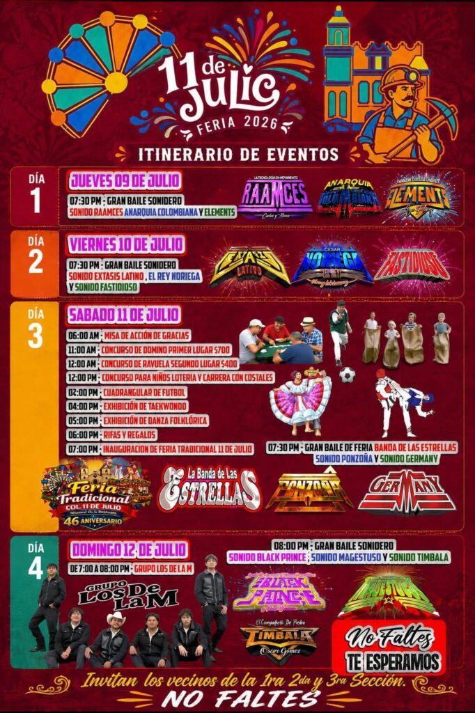El programa incluye actividades culturales y musicales durante cuatro días